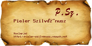 Pieler Szilvánusz névjegykártya